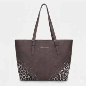 Montana West Western Studded Leopard Tote Bag