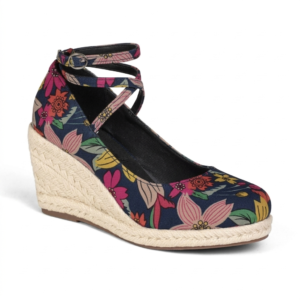 Floral Print Espadrille Wedge Sandals