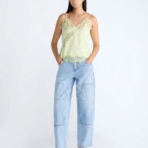 Lace-Trim Cami & Utility Jeans
