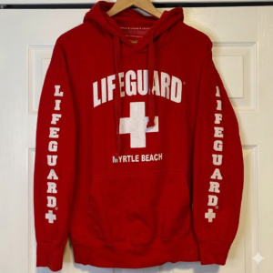 Classic Red Myrtle Beach Lifeguard Hoodie for Men & Women