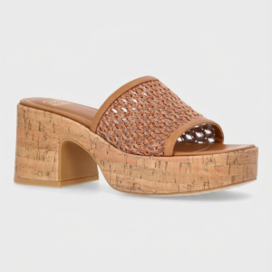 Woven Platform Cork Mules
