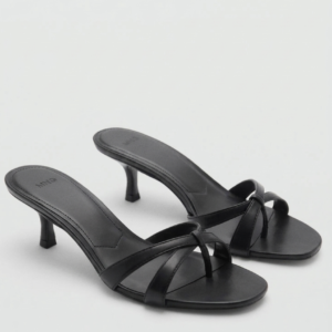 Effortless Sophistication: The Strappy Black Kitten Heel Mule