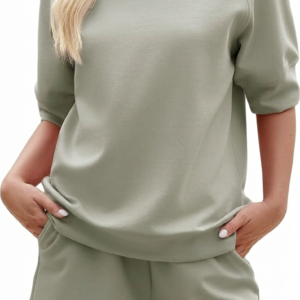 Cozy Sage Green 2-Piece Lounge Set for Women