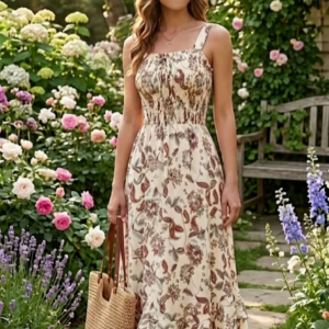 Smocked Floral Maxi Dress