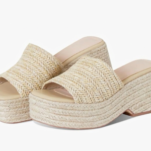 Bohemian Woven Espadrille Platform Mules