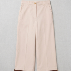 Elegant Cream Wide Leg Capri Pants for Women