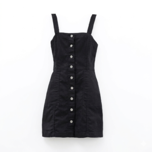 Black Denim Pinafore Dress