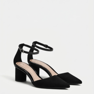 Sleek Pointed-Toe Ankle Strap Pumps
